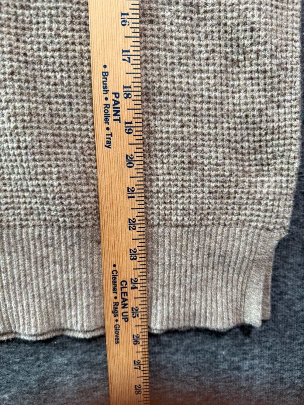aerie Oversized Neutral Waffle-Knit Crew Sweater - Taupe Size Large - Picture 8 of 10
